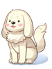 의상 앉아있는 강아지(흰색) 이미지