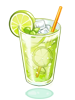 입에 무는 라임 소다 이미지