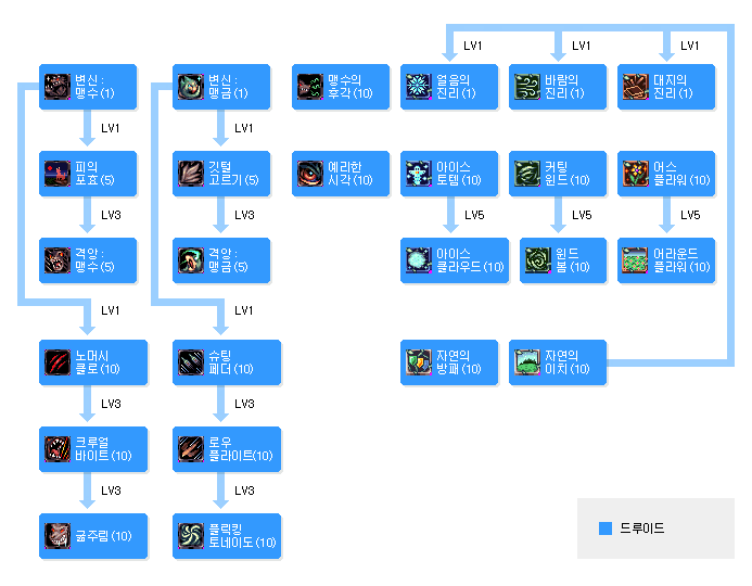 드루이드의 스킬트리